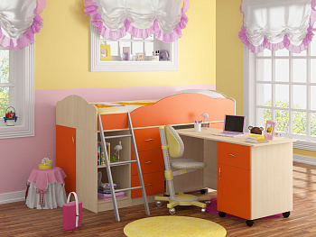 Кровать-чердак "Дюймовочка 5.2"