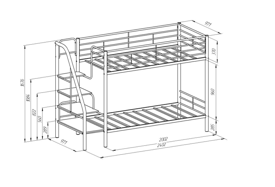 Кровать двухъярусная «Толедо» с отверстиями под полку