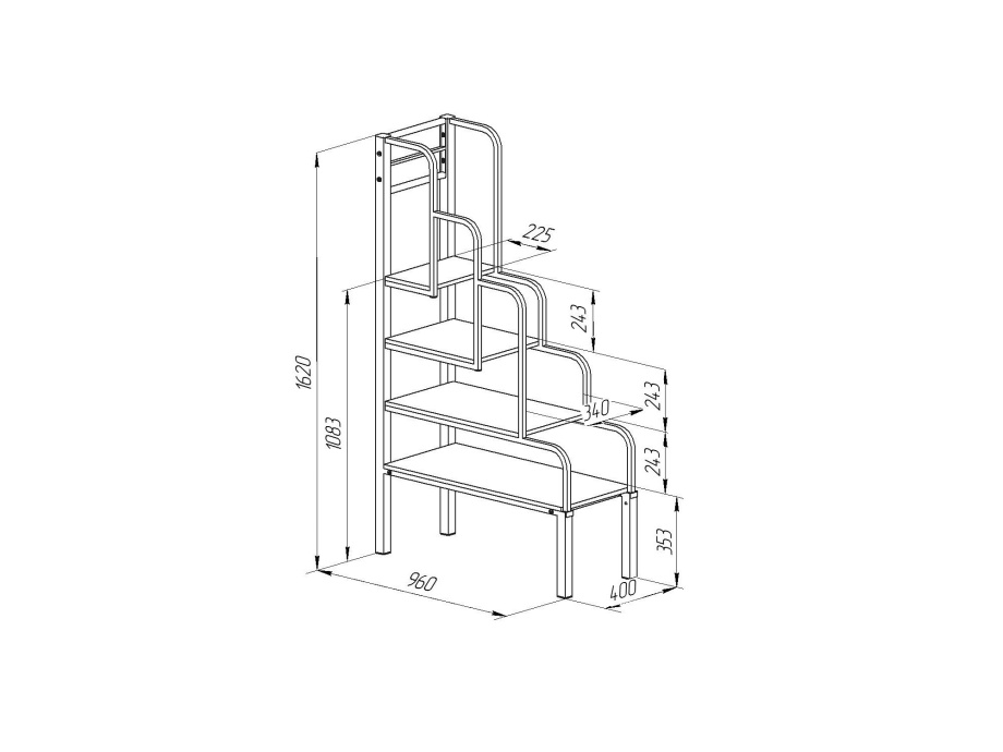 Лестница-тумба металлическая